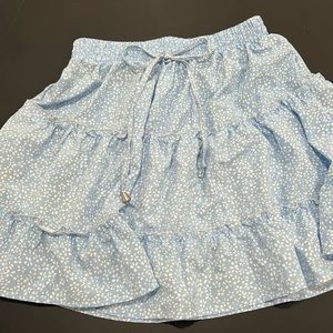 Blue and White Floral Skirt